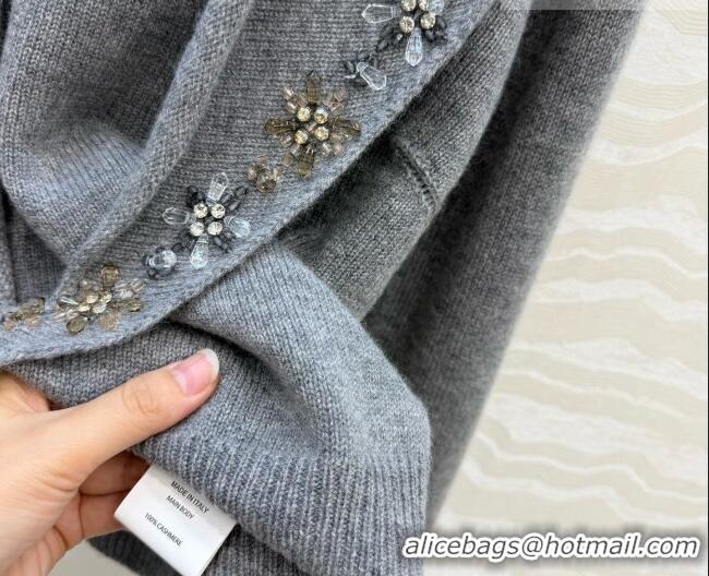 Famous Brand Prada Cashmere Sweater with Triangle Scarf P090708 Grey 2026