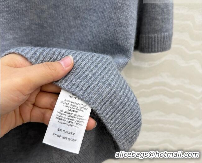 Top Quality Prada Cashmere Short-sleeved Sweater with Crystals P090710 Grey 2026