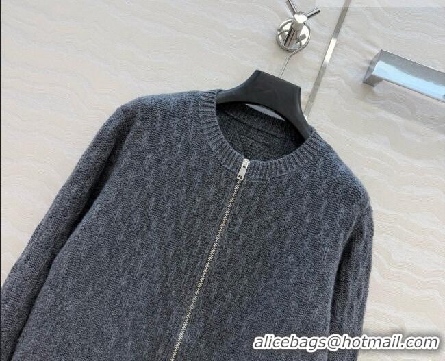 Famous Brand Prada Cashmere Zipped Cardigan P090714 Grey 2026