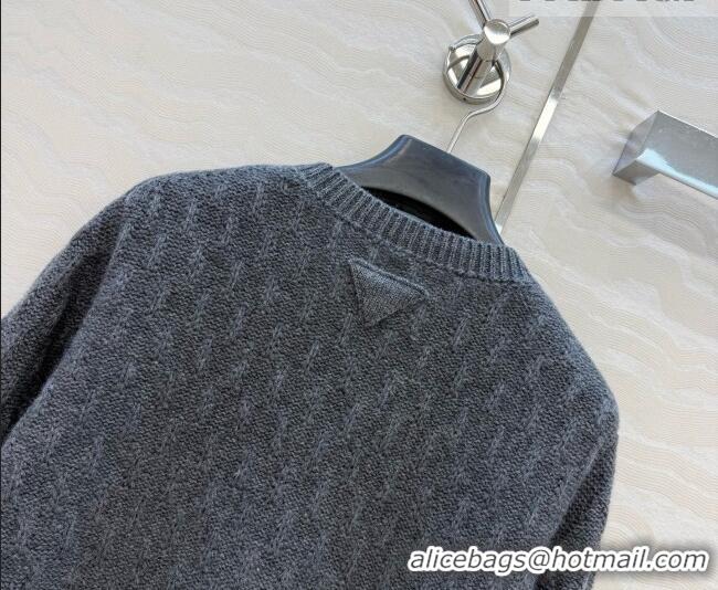 Famous Brand Prada Cashmere Zipped Cardigan P090714 Grey 2026