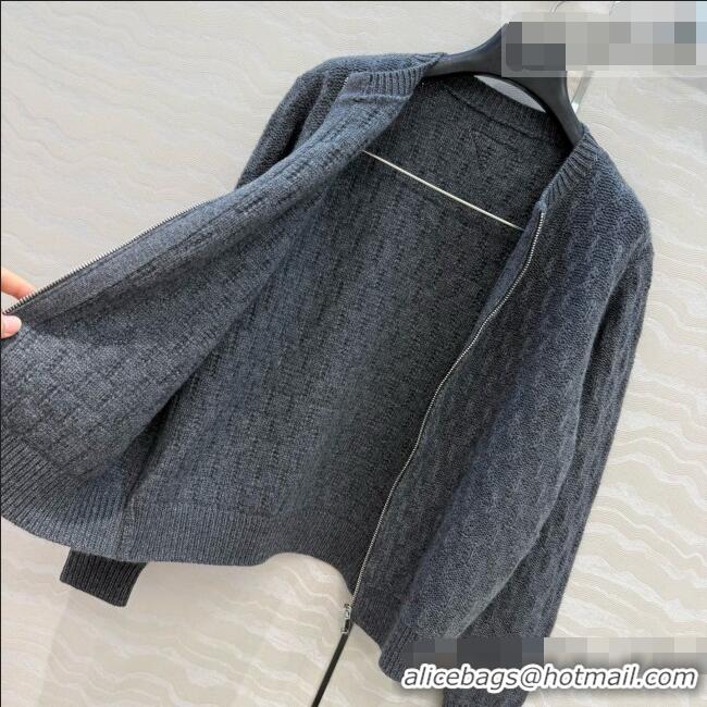 Famous Brand Prada Cashmere Zipped Cardigan P090714 Grey 2026