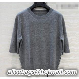 New Fashion Prada Cashmere Short-sleeved Sweater P090712 Grey 2026