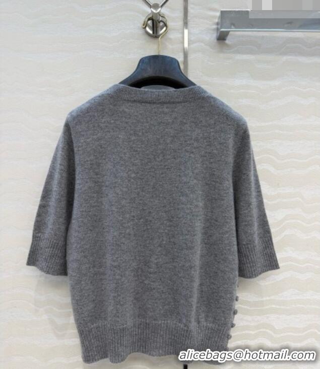 New Fashion Prada Cashmere Short-sleeved Sweater P090712 Grey 2026