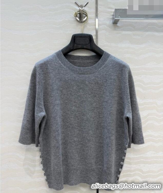 New Fashion Prada Cashmere Short-sleeved Sweater P090712 Grey 2026