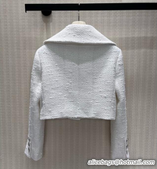 Luxury Cheap Chanel Short Tweed Jacket CH090746 White 2026