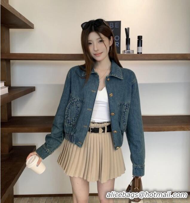 Grade Cheap Chanel Denim Jacket CH090766 Blue 2026