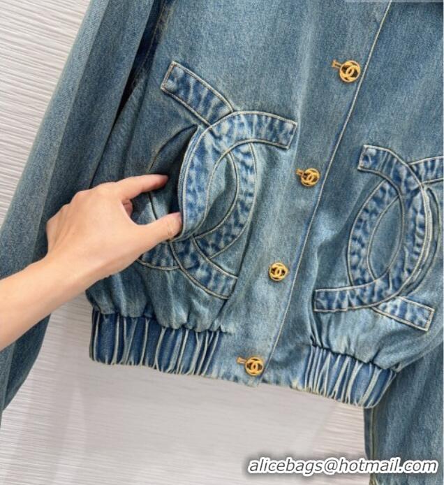 Grade Cheap Chanel Denim Jacket CH090766 Blue 2026