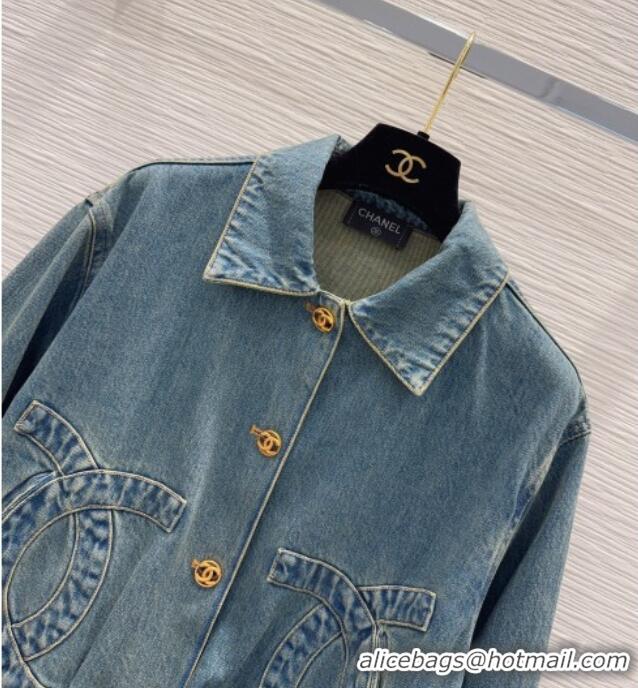 Grade Cheap Chanel Denim Jacket CH090766 Blue 2026