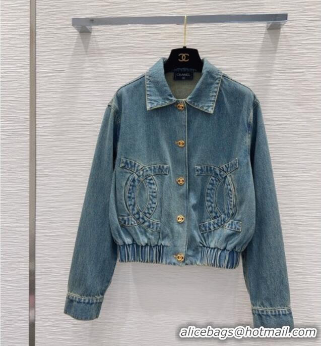 Grade Cheap Chanel Denim Jacket CH090766 Blue 2026