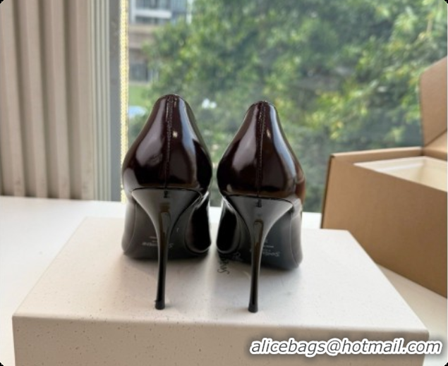 Affordable Price Saint Laurent ICELAND Pumps in Smooth leather and Crystals Dark Burgundy 6091516 2026