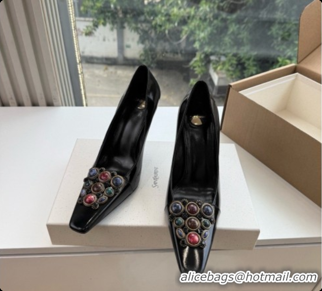Discount Saint Laurent ICELAND Pumps in Smooth leather and Crystals Black 6091519 2026