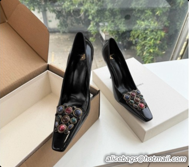 Discount Saint Laurent ICELAND Pumps in Smooth leather and Crystals Black 6091519 2026