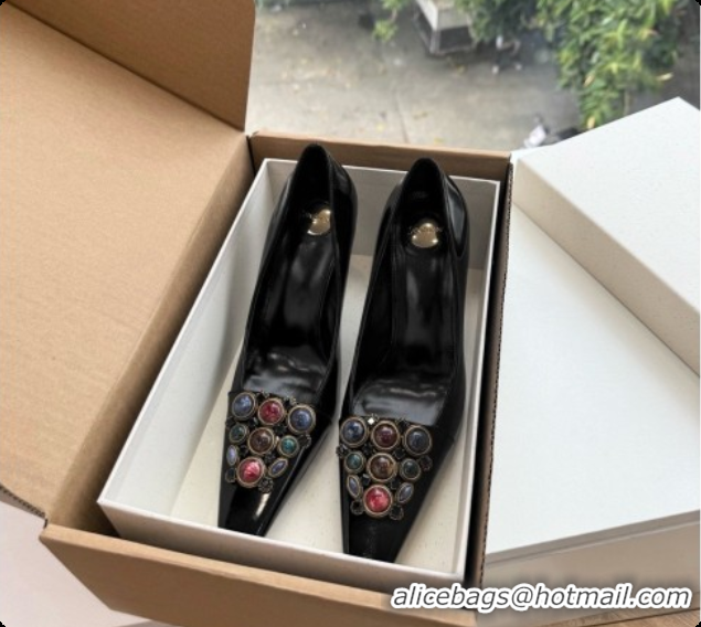 Discount Saint Laurent ICELAND Pumps in Smooth leather and Crystals Black 6091519 2026