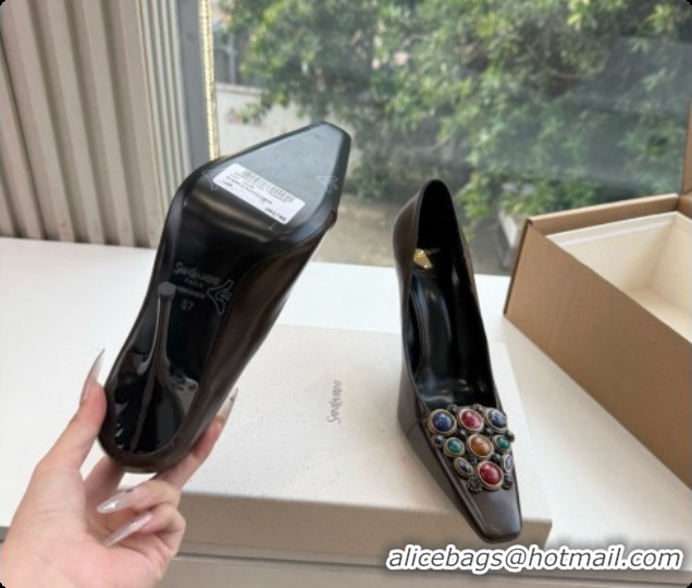 Discount Saint Laurent ICELAND Pumps in Smooth leather and Crystals Black 6091519 2026