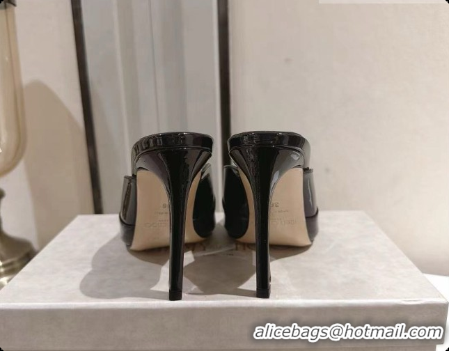 Best Design Jimmy Choo Brigitte Mule 100 in Black Patent Leather 10cm Heel 6091209 2026