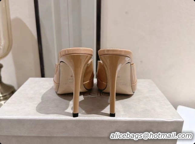 Low Price Jimmy Choo Brigitte Mule 100 in Beige Patent Leather 10cm Heel 6091210 2026