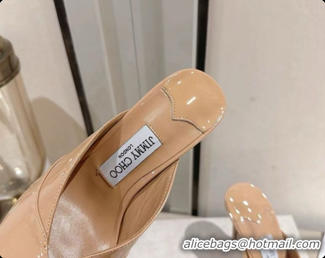 Low Price Jimmy Choo Brigitte Mule 100 in Beige Patent Leather 10cm Heel 6091210 2026
