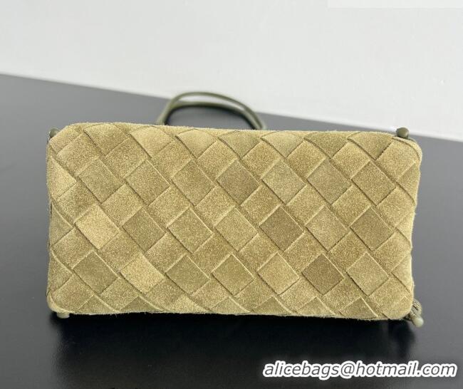 Top Grade Bottega Veneta Intrecciato Suede Concert Pouch Mini Bag 794258 Soil Brown 2026