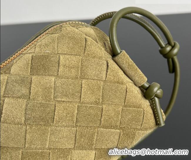 Top Grade Bottega Veneta Intrecciato Suede Concert Pouch Mini Bag 794258 Soil Brown 2026