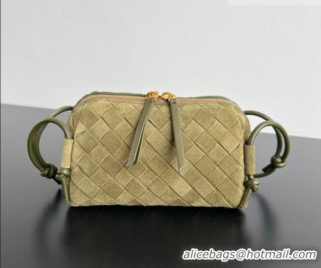 Top Grade Bottega Veneta Intrecciato Suede Concert Pouch Mini Bag 794258 Soil Brown 2026