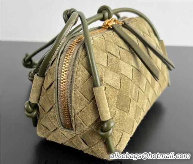 Top Grade Bottega Veneta Intrecciato Suede Concert Pouch Mini Bag 794258 Soil Brown 2026