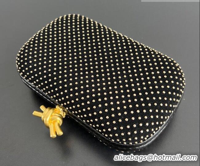 Famous Brand Bottega Veneta Classic Knot Clutch in Velvet and Studs BV062501 2026