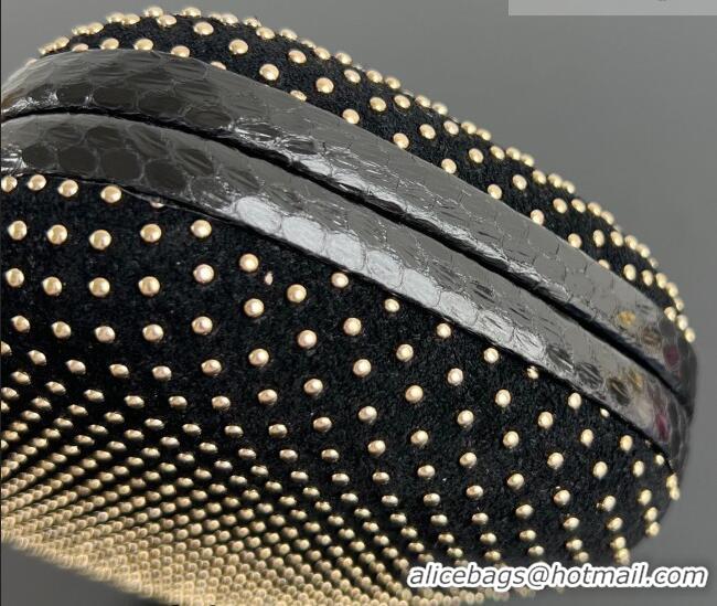 Famous Brand Bottega Veneta Classic Knot Clutch in Velvet and Studs BV062501 2026