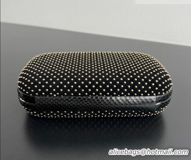 Famous Brand Bottega Veneta Classic Knot Clutch in Velvet and Studs BV062501 2026