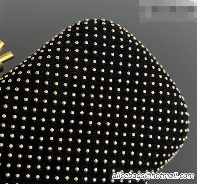 Famous Brand Bottega Veneta Classic Knot Clutch in Velvet and Studs BV062501 2026