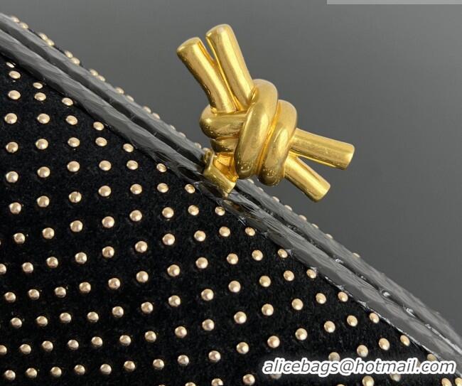 Famous Brand Bottega Veneta Classic Knot Clutch in Velvet and Studs BV062501 2026