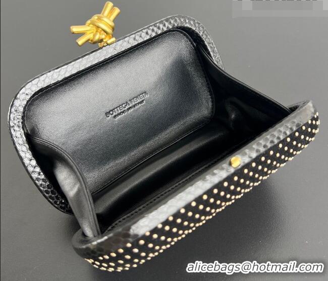Famous Brand Bottega Veneta Classic Knot Clutch in Velvet and Studs BV062501 2026