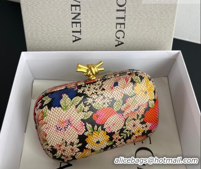 Grade Design Bottega Veneta Classic Knot Clutch in Flora Calf Leather BV040166 Pink/Orange/Yellow/Black 2026