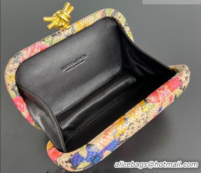Grade Design Bottega Veneta Classic Knot Clutch in Flora Calf Leather BV040166 Pink/Orange/Yellow/Black 2026