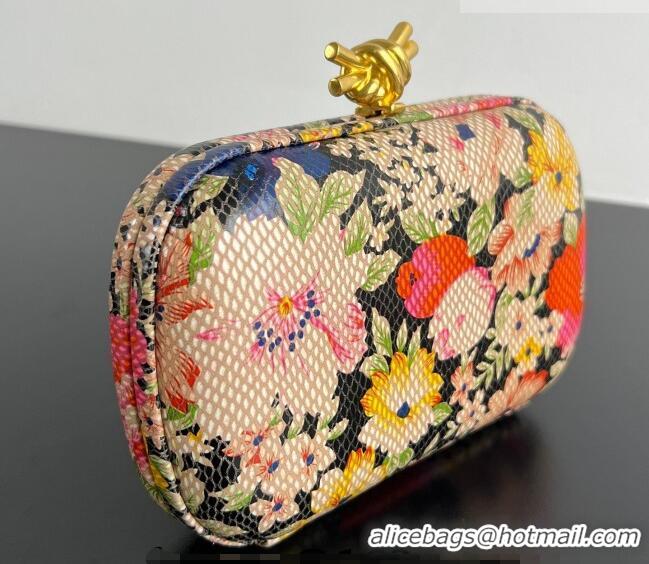 Grade Design Bottega Veneta Classic Knot Clutch in Flora Calf Leather BV040166 Pink/Orange/Yellow/Black 2026