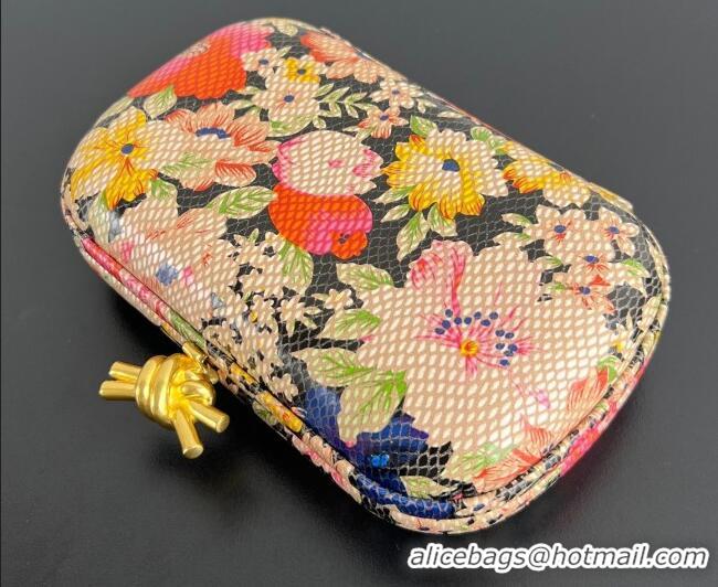 Grade Design Bottega Veneta Classic Knot Clutch in Flora Calf Leather BV040166 Pink/Orange/Yellow/Black 2026