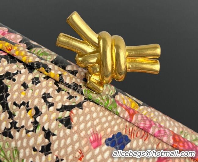 Grade Design Bottega Veneta Classic Knot Clutch in Flora Calf Leather BV040166 Pink/Orange/Yellow/Black 2026