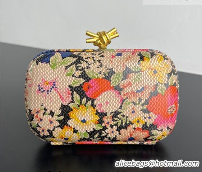Grade Design Bottega Veneta Classic Knot Clutch in Flora Calf Leather BV040166 Pink/Orange/Yellow/Black 2026