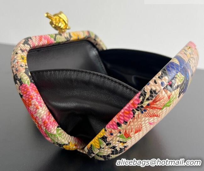 Grade Design Bottega Veneta Classic Knot Clutch in Flora Calf Leather BV040166 Pink/Orange/Yellow/Black 2026