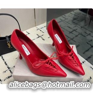 Grade Jimmy Choo Scarlett 95 Pumps in Black Lambskin J091212 Red 2026