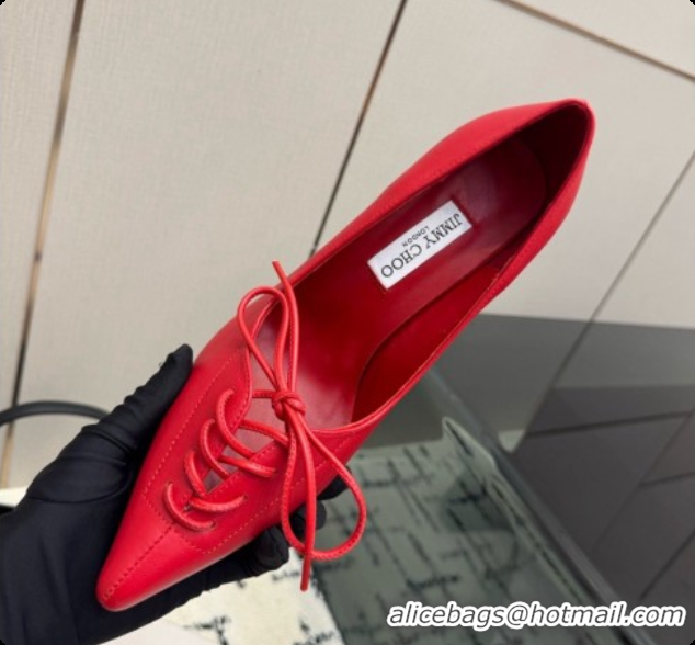 Grade Jimmy Choo Scarlett 95 Pumps in Black Lambskin J091212 Red 2026