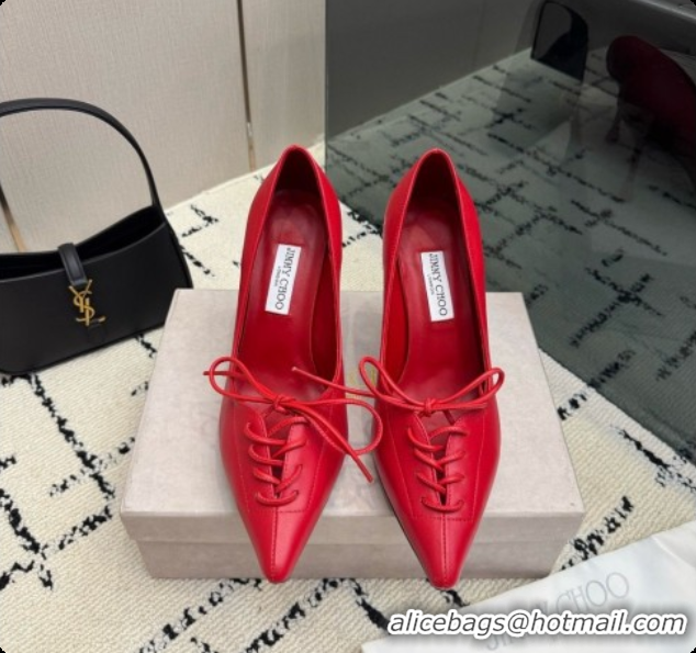 Grade Jimmy Choo Scarlett 95 Pumps in Black Lambskin J091212 Red 2026
