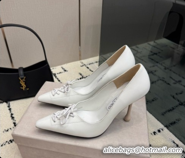 Original Cheap Jimmy Choo Scarlett 95 Pumps in Black Lambskin J091213 White 2026 