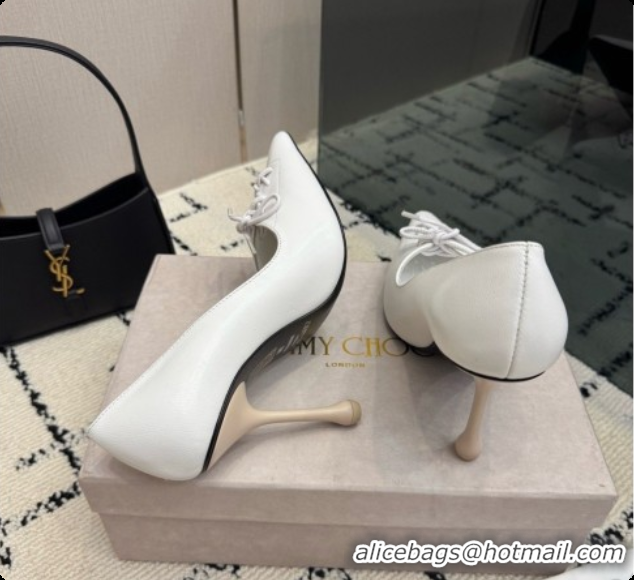 Original Cheap Jimmy Choo Scarlett 95 Pumps in Black Lambskin J091213 White 2026 