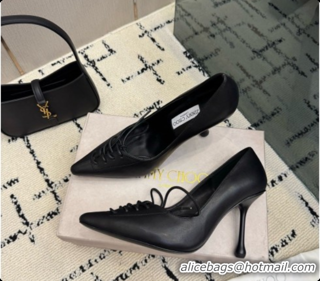 Best Grade Jimmy Choo Scarlett 95 Pumps in Black Lambskin J091214 Black 2026