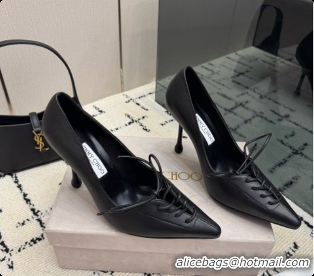 Best Grade Jimmy Choo Scarlett 95 Pumps in Black Lambskin J091214 Black 2026