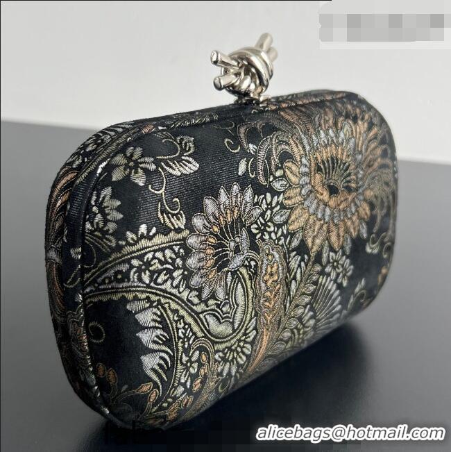 Top Design Bottega Veneta Classic Knot Clutch in Jacquard Velvet BV040165 Gold/Silver/Black 2026