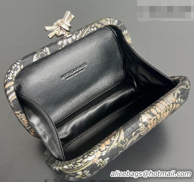 Top Design Bottega Veneta Classic Knot Clutch in Jacquard Velvet BV040165 Gold/Silver/Black 2026