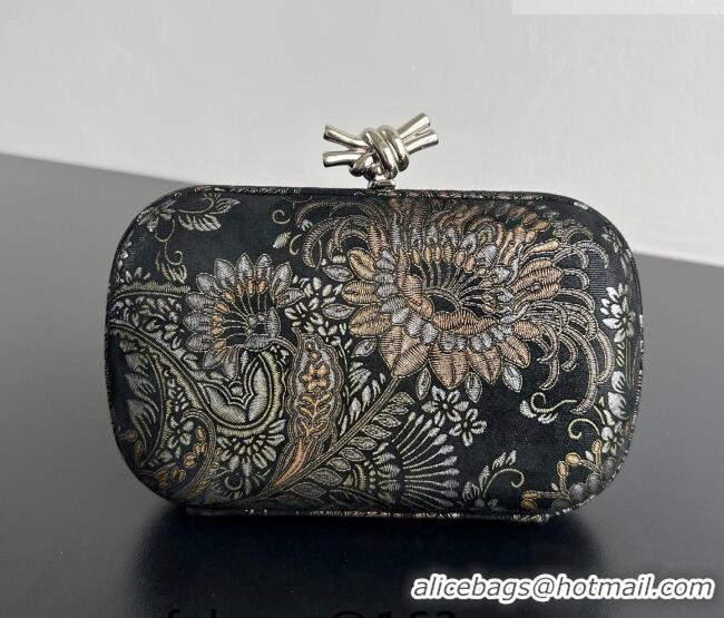 Top Design Bottega Veneta Classic Knot Clutch in Jacquard Velvet BV040165 Gold/Silver/Black 2026