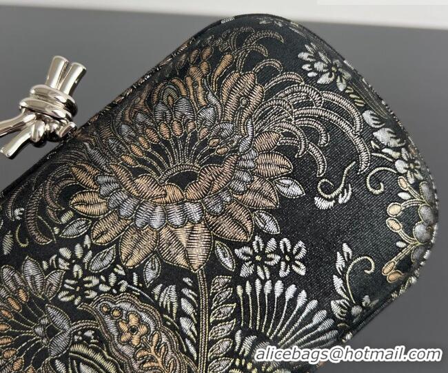 Top Design Bottega Veneta Classic Knot Clutch in Jacquard Velvet BV040165 Gold/Silver/Black 2026