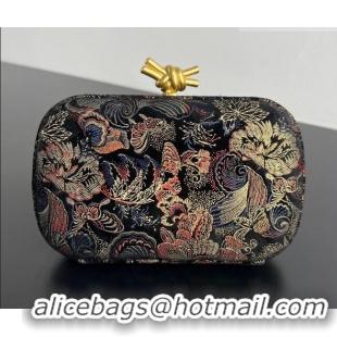Trendy Design Bottega Veneta Classic Knot Clutch in Jacquard Velvet BV040164 Burgundy/Black 2026